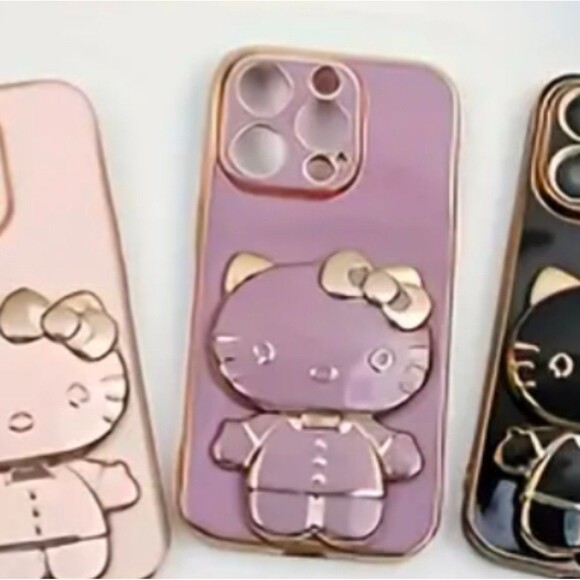 Pink and Gold hello kitty phone mirror Pop socket - Picture 2 of 2